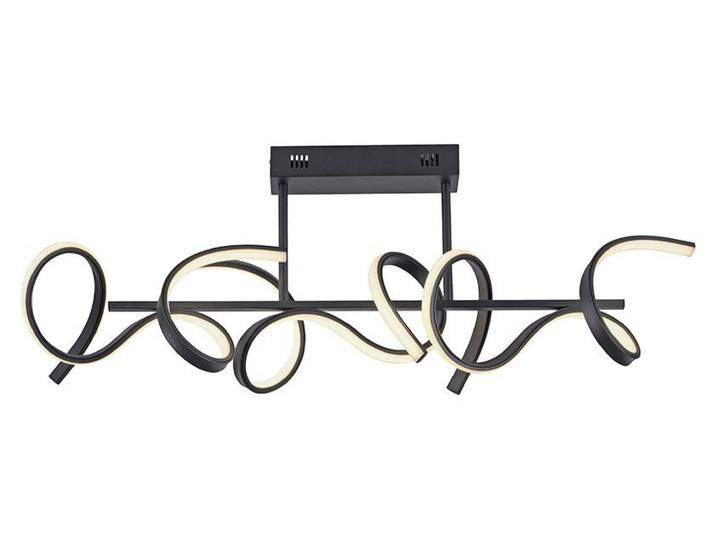 Plafonnier LED\, noir\, courbé\, variateur\, L 82 cm