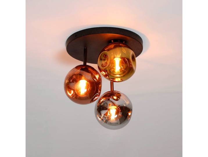 Liadomo Deckenleuchte Abel, rund, stylische Glaskugeln Industria