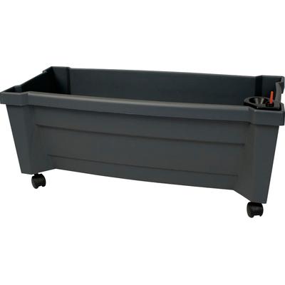 Spalier KHW, grau (anthrazit), B:79cm H:134cm T:35cm, Kunststoff, Rankhilfen, Pflanzkasten auf Rollen mit Bewässerungssystem, BxTxH: 79x35x134 cm