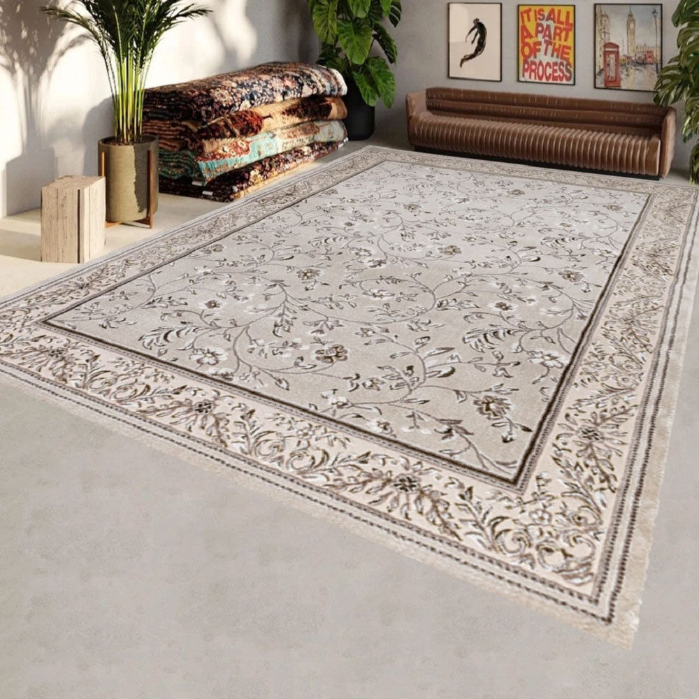 Metro Floral Indoor / Outdoor Area Rug Ochre Round 120 cm