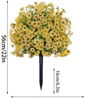 YUN Set of 2 Artificial Outdoor Bushes with Ground Spikes