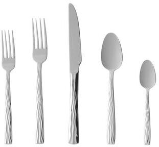 Fortessa Dorada 18/10 Stainless Steel, 5 Piece Flatware Set (Service for 1), Silver - 5 Piece Set