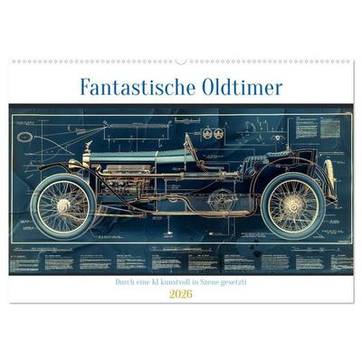 Fantastische Oldtimer (Wandkalender 2026 DIN A2 quer), CALVENDO Monatskalender