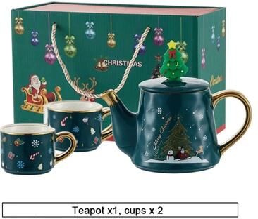 Uplift Essentials Christmas Porcelain Teaware Gift Set gold tree set a