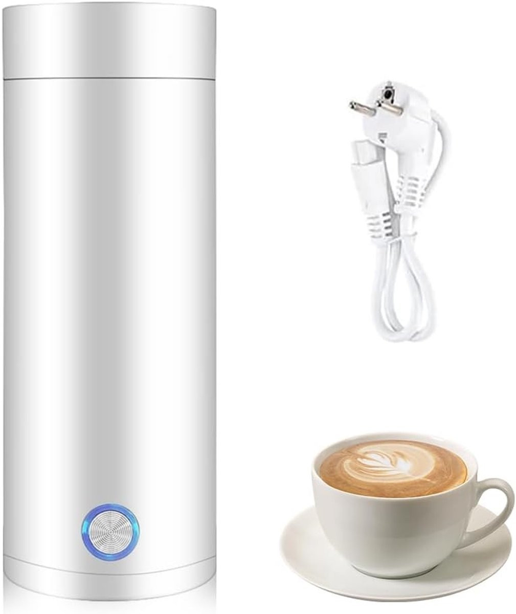 Draagbare Elektrische Waterkoker 400 ml, 3-in-1 Reiswaterkoker met RVS Binnenkant en Snelle Kookfunctie