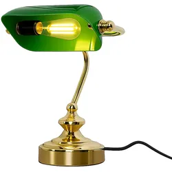 RETRO Tisch Lese Leuchte Banker Lampe Arbeits Zimmer Strahler Nacht Licht grün Globo 24917