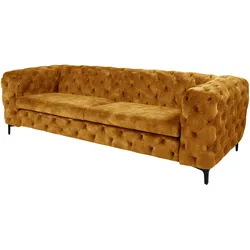 riess-ambiente Chesterfield Sofa MODERN BAROCK 235cm senfgelb Samt 3-Sitzer Couch Federkern