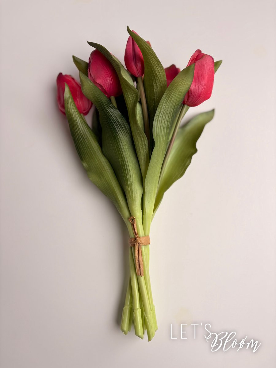 Let's Bloøm Vermeer-boeket met 7 Real Touch zijden kunsttulpen