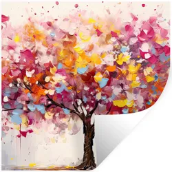 WANDTATTOO Aquarell - Baum - Kunst - Abstrakt Wanddeko 50x50 cm