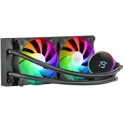 Mars Gaming Kit Watercooling Aio Ml-Lcd RGB - 240mm (Noir), CPU Wasserkühler, Schwarz