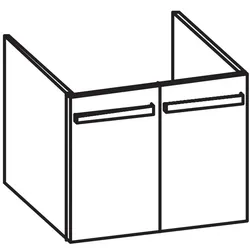 Artiqua 413 Waschtischunterschrank für Acanto 500620,500629, Sangallo Grau quer, 413-WU2T-K161-7152- 413-WU2T-K161-7152-432