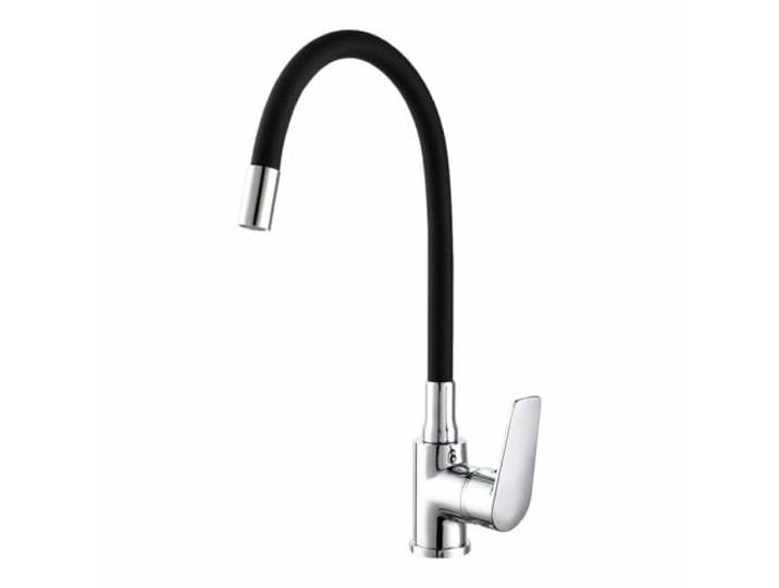 Robinet mitigeur EDM 01155 Baïonne Noir Laiton Zinc Flexible Cuisine - Marque : EDM Product - EAN : 8425998011555