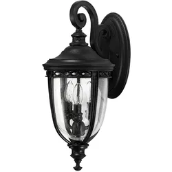 Elstead Lighting English Bridle mittlere Außenwandleuchte 3-flammig in Schwarz