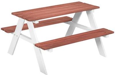 Outsunny Kids Picnic Table Set, Wooden Table & Bench Set, Kids Patio Furniture Outdoor Toys