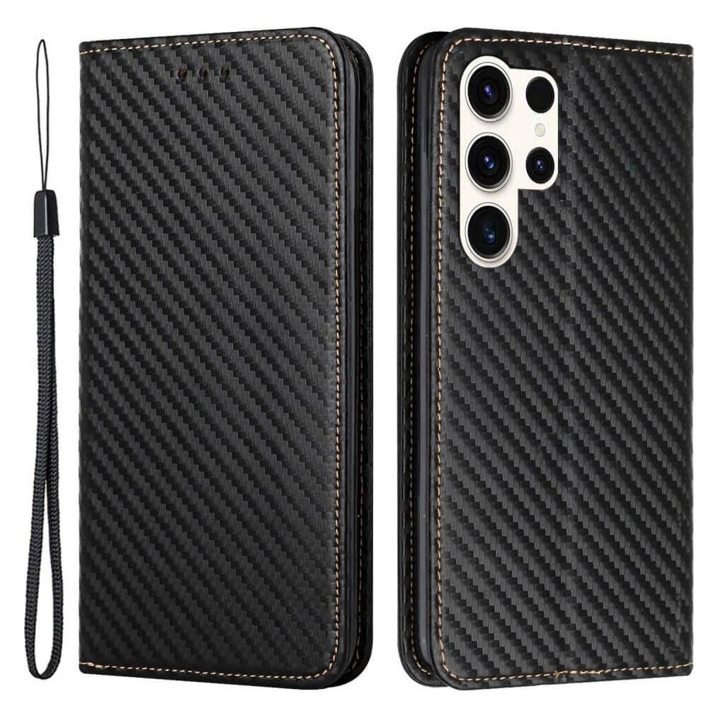 Cover-Discount Carbon Look Flip Case schwarz (Samsung Galaxy S24 Ultra) (660172120A)