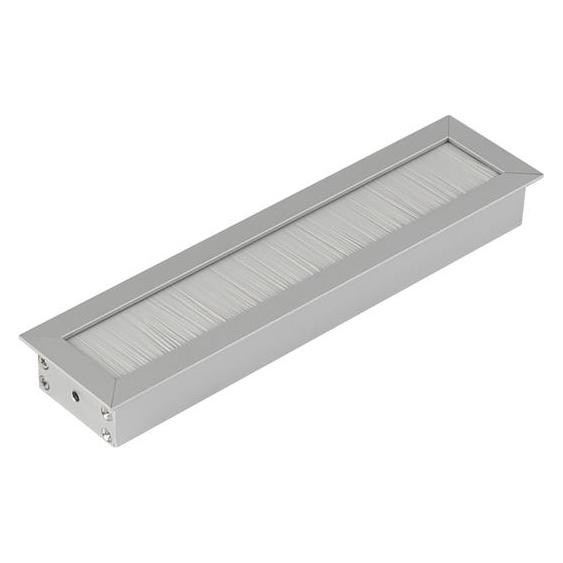 TecLines TKB002G Tisch Kabeldurchlass mit Bürstendichtung, grau (Kabeldurchlass) (TKB002G)