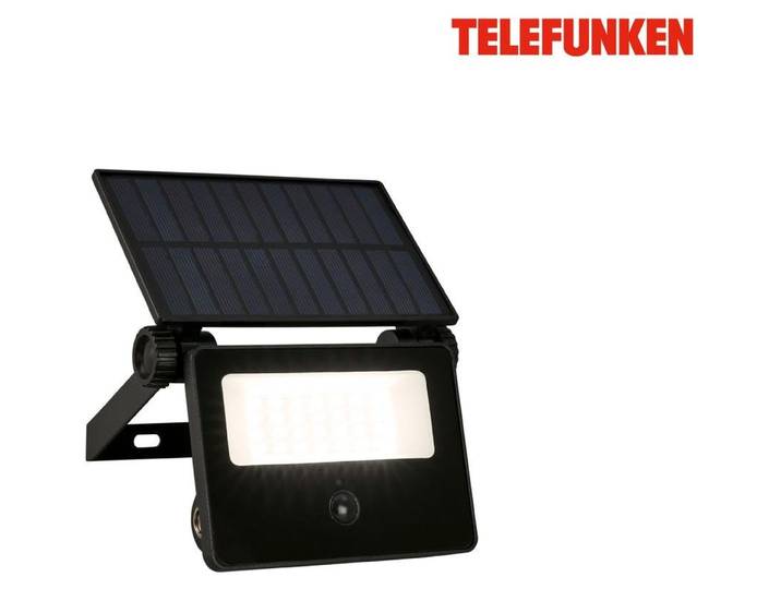 Telefunken LED Projecteur solaire\, détecteur de mouvement\, capteur crépusculaire\, noir\, dimensions: 14 x 11\,5 x 18 cm