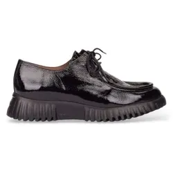 Wonders für Damen. A-4423_5718_5875 Wallabee Flexfly 23 Schuhe aus Leder Schwarz (39), Wohnung, Schnürsenkel, Lässig, Lackleder
