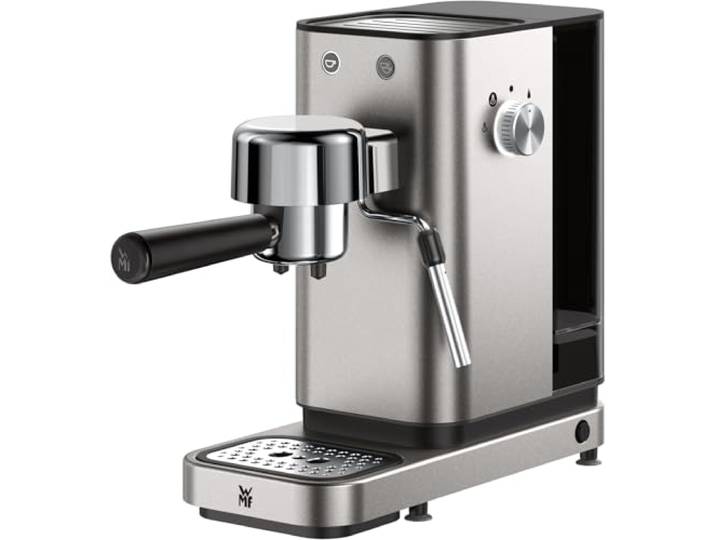 WMF Lono Silk Espressomaschine – Siebträgermaschine aus Edelstahl mit 15 bar Druck, Crema Assist & Milchaufschäumer, kompakt & elegant im Anti-Fingerabdruck-Design, optimale für 1-2 Tassen Espresso