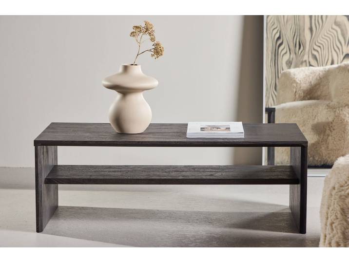 Couchtisch Melana - mit integriertem Regal - Schwarz - Luxusbetten24