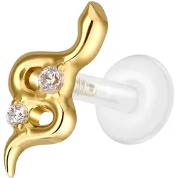 PTFE Labret mit Innengewinde + Titan-Aufsatz SCHLANGE