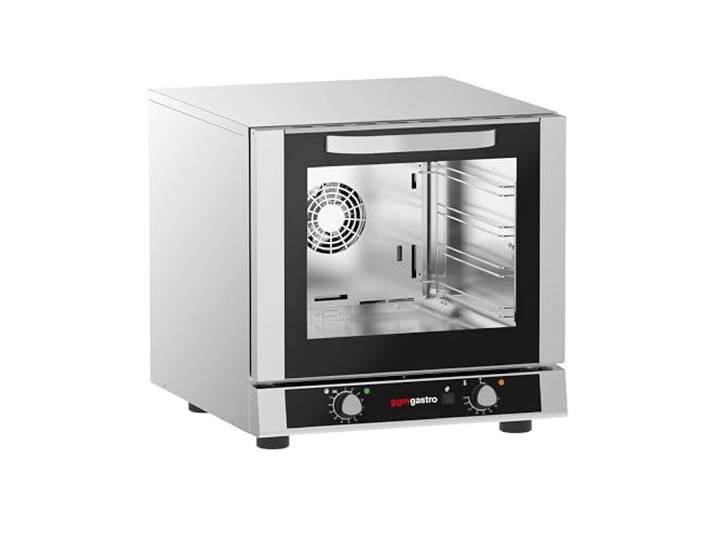 GGM Gastro Heißluftofen Kompakt mit 4 Blechen 429x345 mm robuste Edelstahlbauweise, manuelle Befeuchtungsfunktion, platzsparend stapelbar, einfache Reinigung, ideal für Dauereinsatz