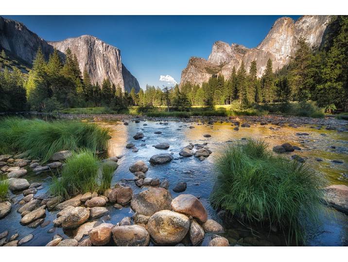 Fototapete PAPERMOON Yosemite Rive Reflexion , bunt, B:2m L:1,49m, Vlies, Tapeten, Fototapete