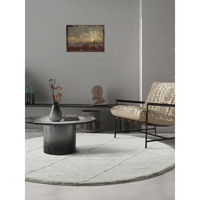 Teppich THE CARPET "Bahar Shaggy", beige (creme), H:30mm Ø:120cm, Polypropylen, Teppiche, Teppich, Shaggy eleganter Wohnzimmer Teppich Hochflor