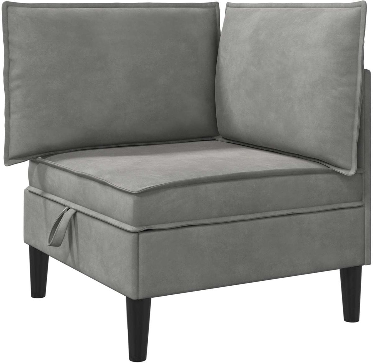 vidaXL Moderne L-vormige Sofa met Opslagruimte in Lichtgrijs Fluweel