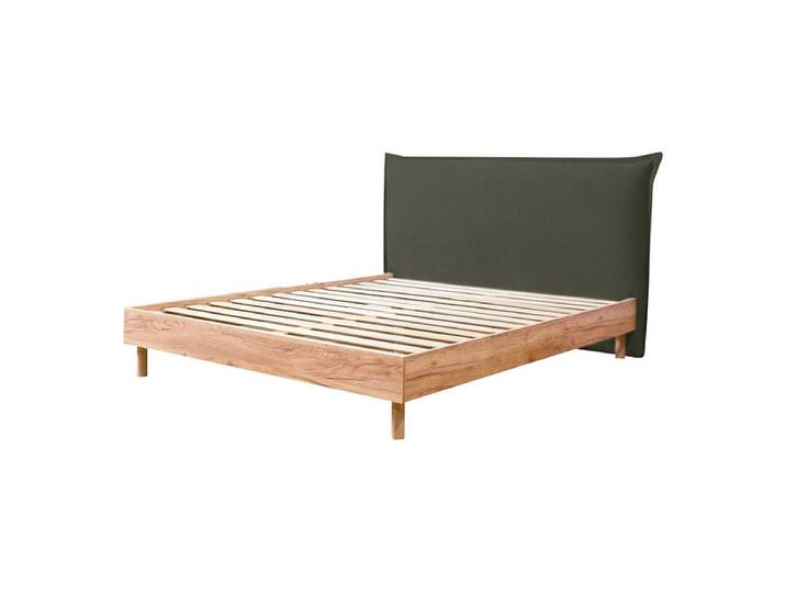 Bett BOBOCHIC CHARLIE 180x200cm stoff mit textur grün