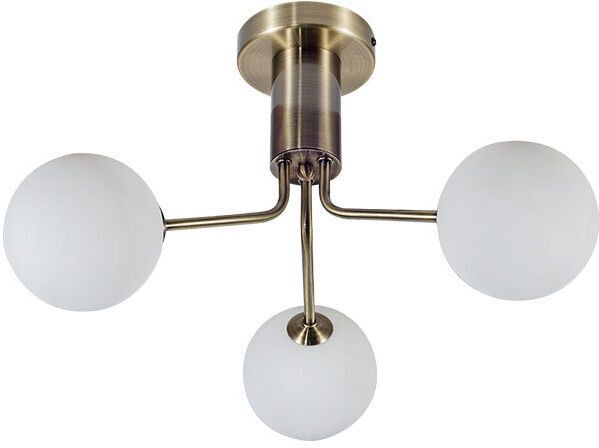 George Oliver Gabrielson Glass Semi Flush Mount Antique Brass