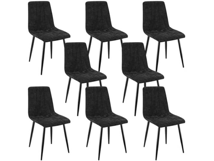 ANVOFONG Esszimmerstühle 8er Set,Leinenstoff Schwarz Stuhl Gestreiftes,Esszimmerstuhl mit verstärkten Stuhlbeinen,Küchenstuhl Polsterstühle,Stuhl für Esszimmer,Küche & Wohnzimmer