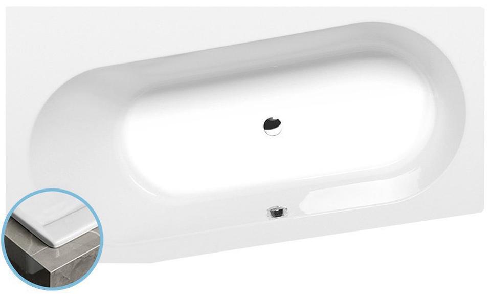 Polysan ASTRA WL SLIM asymmetrische Badewanne 165x90x48cm, weiß