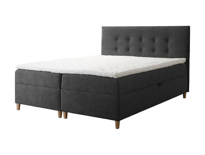 Boxbett 160 x 200 cm anthrazit Bettkasten - ADORA