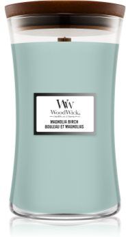 Woodwick Magnolia Birch vela perfumada com pavio de madeira 610 g. Magnolia Birch