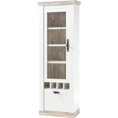Vitrine HOME AFFAIRE "Florenz", weiß (pinie weiß), B:70cm H:201cm T:37cm, Schränke, Vitrine, im romantischen Landhaus-Look, Höhe 201 cm