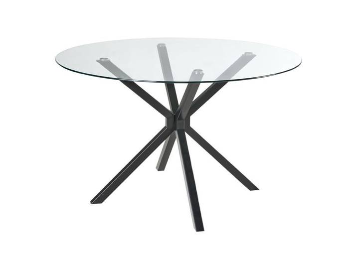 Table de repas MESTON Noir 120 cm 120 cm Verre de sécurité