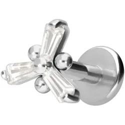 Titan Labret mit Innengewinde KRISTALLBLUME