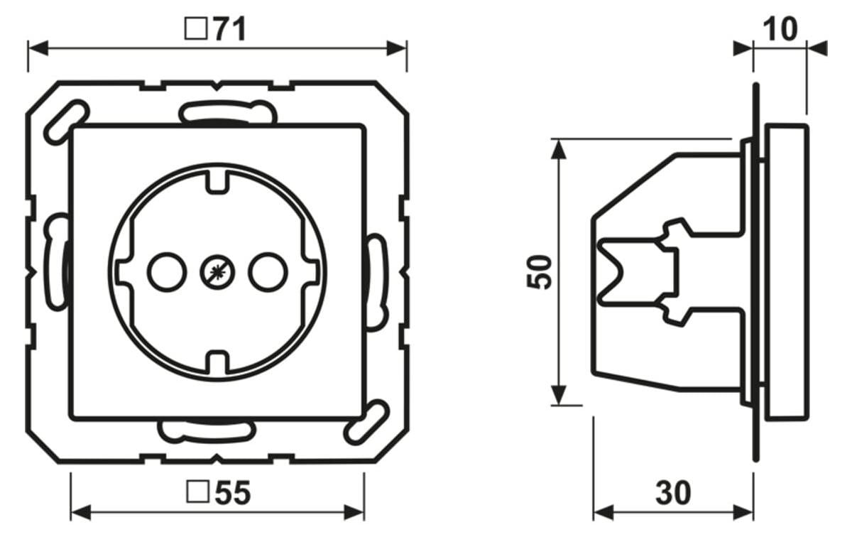 Jung A 1520 BFKI WWM Type F Universele Wandcontactdoos - Wit