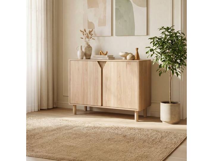 Buffet scandinave 2 portes 100cm finition chêne - SOAN
