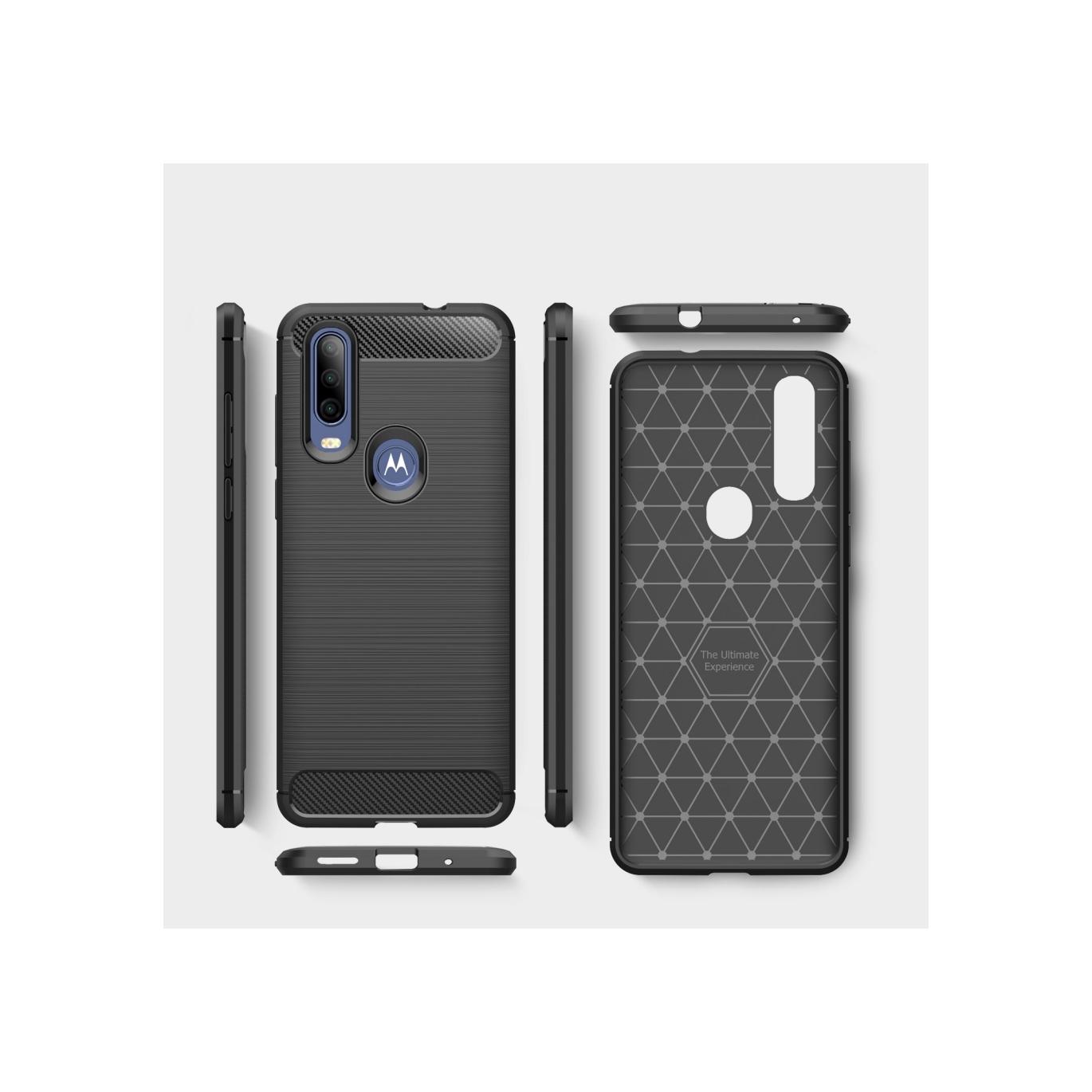 Screenguard Motorola One Action Hülle Carbon Brushed Soft TPU (Motorola One Action) (00025718)