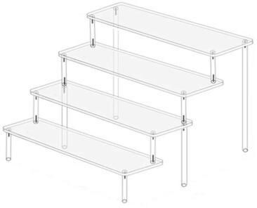 Inspired Finds Acrylic Display Stand 15 Tier Transparent Rack For Cupcakes, Perfume, Dolls & Collectibles 11.81x3.15in 4 layer
