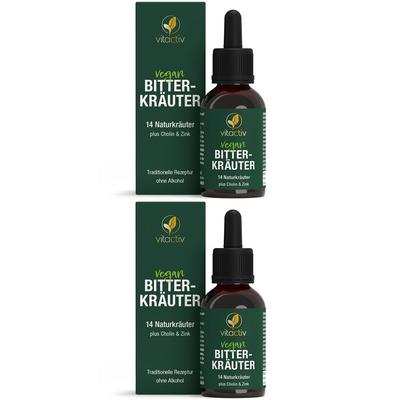 Vitactiv Bitterkräuter Tropfen ohne Alkohol 2x 2x50 ml