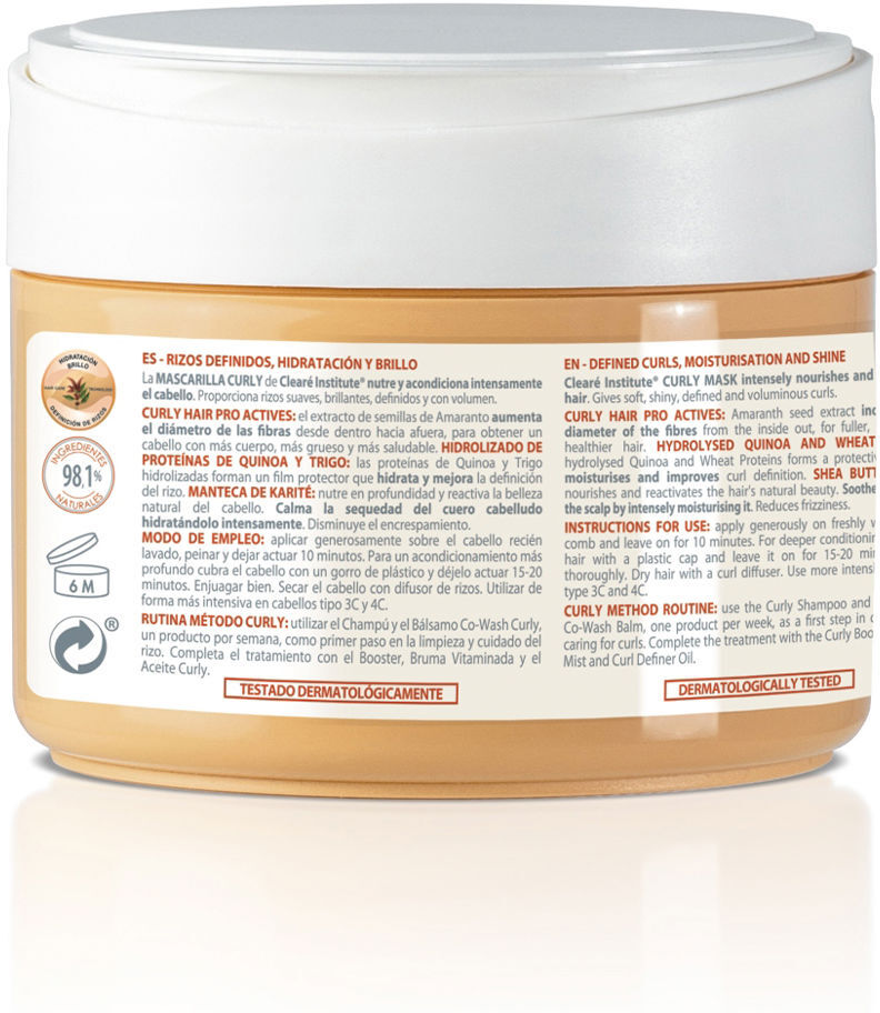 Clearé Institute Mascarilla Curly rizos definidos hidratación brillo 300 ml