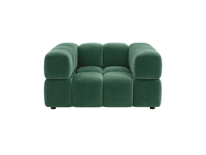 Kaiser Möbel Sessel, Veloursstoff Bluvel, Grün, Averro, Holz, 160x70x96 cm, Wohnzimmer, Sessel, Polstersessel