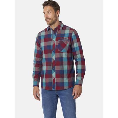 Langarmhemd BABISTA "Hemd MEROSA", Herren, Gr. L, blau (blau rot kariert), Hemden