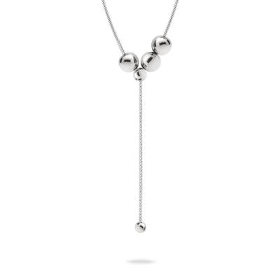 Y-Kette LIEBESKIND BERLIN "Schmuck Geschenk Edelstahl Halskette Steel Ball", silber (silberfarben), Halsketten, Damen, Edelstahl, L: 42 B: 7,5mm, B:7,5mm