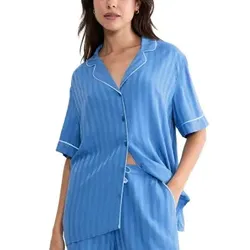 Triumph Amourette Jacquard Boyfriend Shirt Blau Viskose 44 Damen