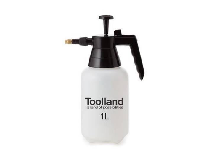 Toolland Drukspuit, regelbare sproeikop, niveau-indicator, 1 liter, pompsysteem, wit/zwart