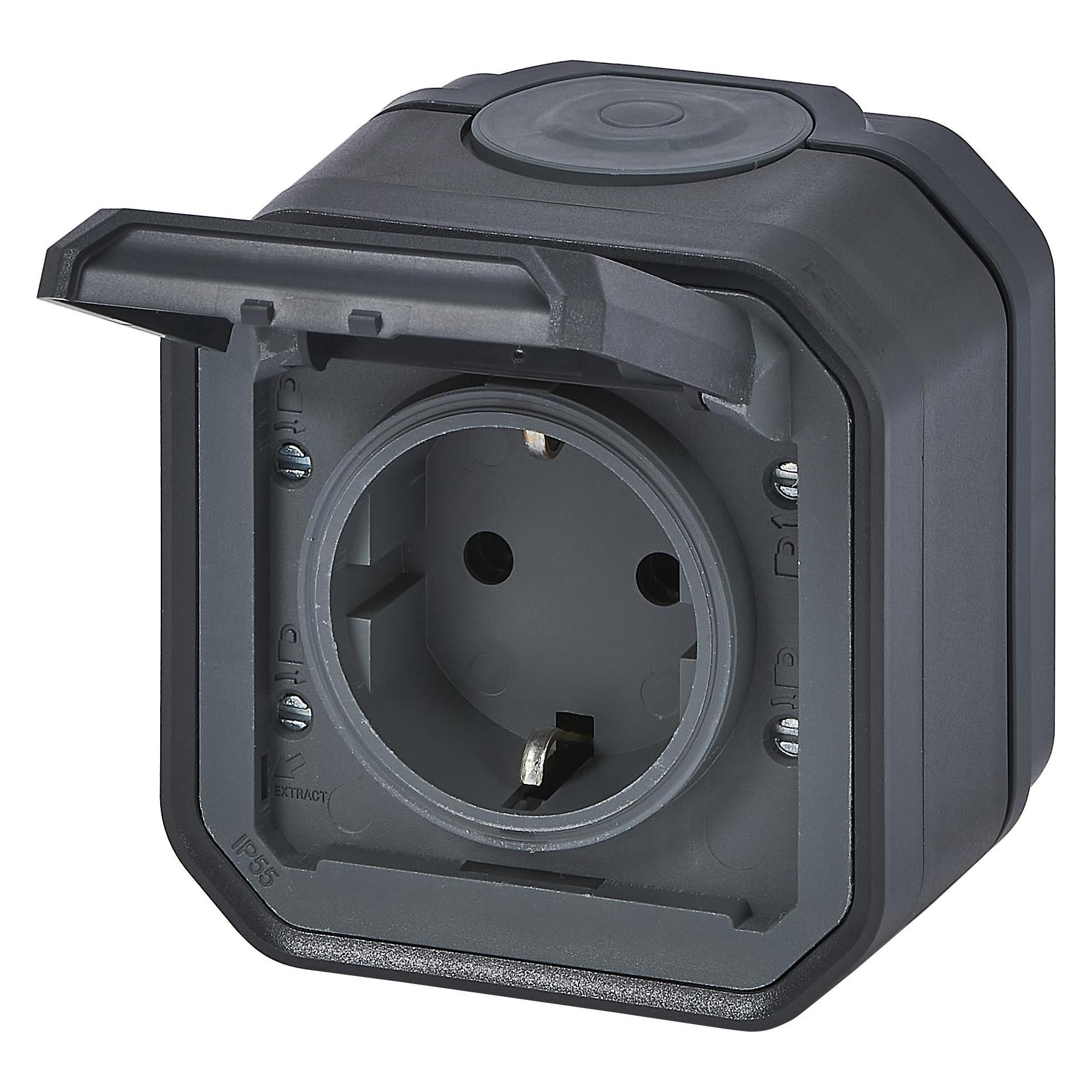 Legrand Plexo New Feuchtraum-Aufputz-Steckdose (069799L)